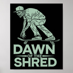 Halloween Skateboard-Dämmerung der Shred-Zombie-Sk Poster