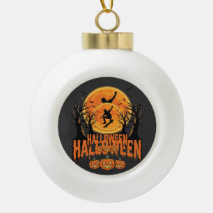 Halloween Skateboard Mond Design Halloween Keramik Kugel-Ornament