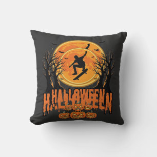 Halloween-Skateboard-Mond-Design Halloween Kissen