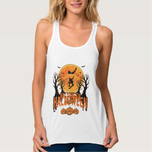 Halloween Skateboard Mond Design Halloween Tank Top