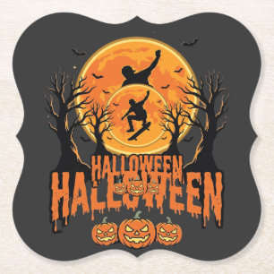 Halloween Skateboard Mond Design Halloween Untersetzer