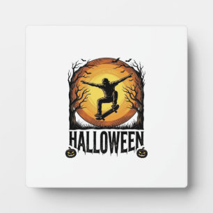 Halloween Skateboard Mond Vintage Vektor Design_1 Fotoplatte