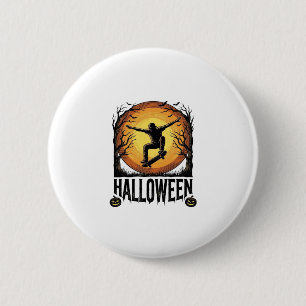 Halloween-Skateboard-Mond-Vintage-Vektordesign_1 Button