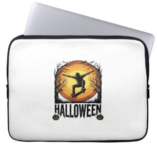 Halloween-Skateboard-Mond-Vintage-Vektordesign_1 Laptopschutzhülle