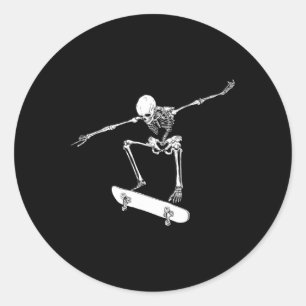 Halloween-Skateboard-Shirt Junge Skateboarding Män Runder Aufkleber