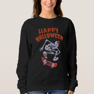 Halloween Skateboard Skelett Sweatshirt