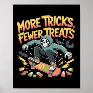 Halloween Skateboard Tricks Skelettkandy Jugend Poster
