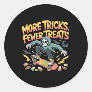 Halloween Skateboard Tricks Skelettkandy Jugend Runder Aufkleber