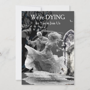 Halloween Skeletal Couple Costume Party Einladung