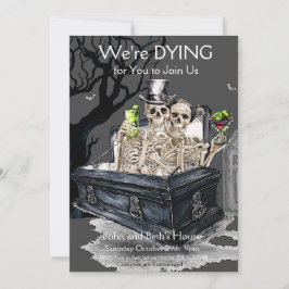 Halloween Skeletal Couple Costume Party Einladung