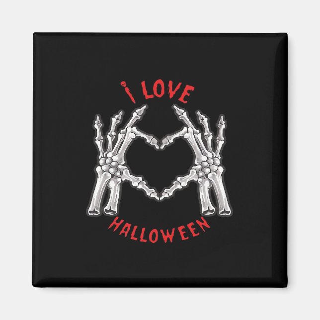 Halloween Skeletal Hands Herz Funny Sprichwort Magnet (Vorne)