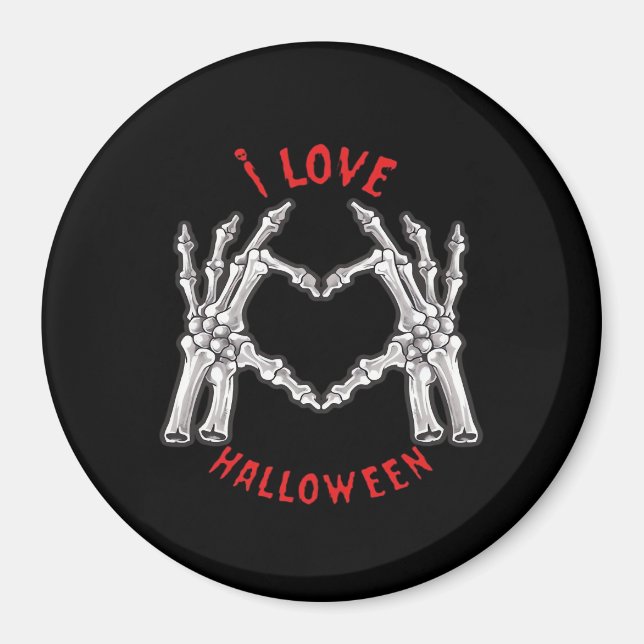 Halloween Skeletal Hands Herz Funny Sprichwort Magnet (Vorne)