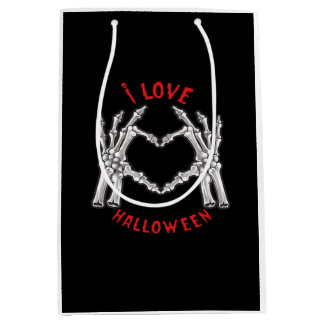 Halloween Skeletal Hands Herz Funny Sprichwort Mittlere Geschenktüte