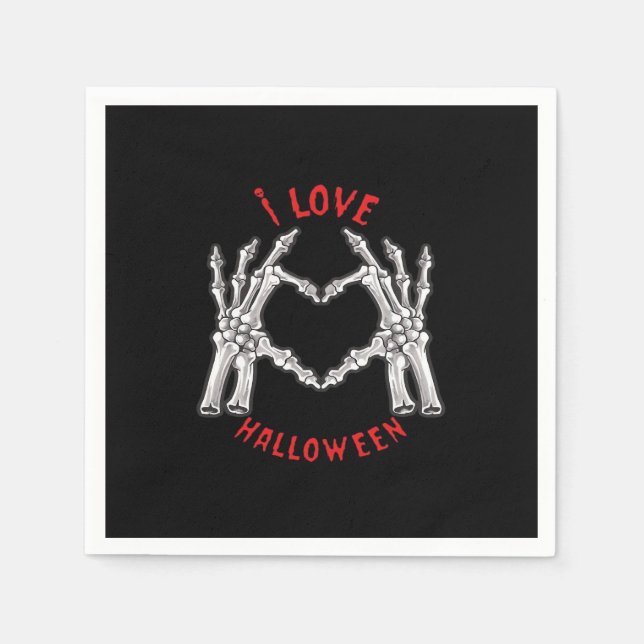 Halloween Skeletal Hands Herz Funny Sprichwort Serviette (Vorderseite)