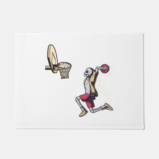 Halloween Skeletball Basketball Spieler Kostümskul Fußmatte (Vorderseite)