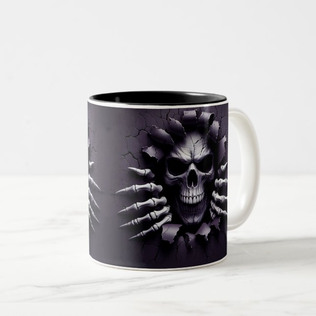 Halloween Skeleton 3 D Mug Zweifarbige Tasse (VorderseiteRechts)