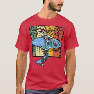 Halloween Skeleton Ananas Surfboarder S T-Shirt