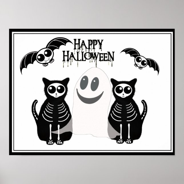 Halloween Skeleton Animals Gang Poster (Vorne)