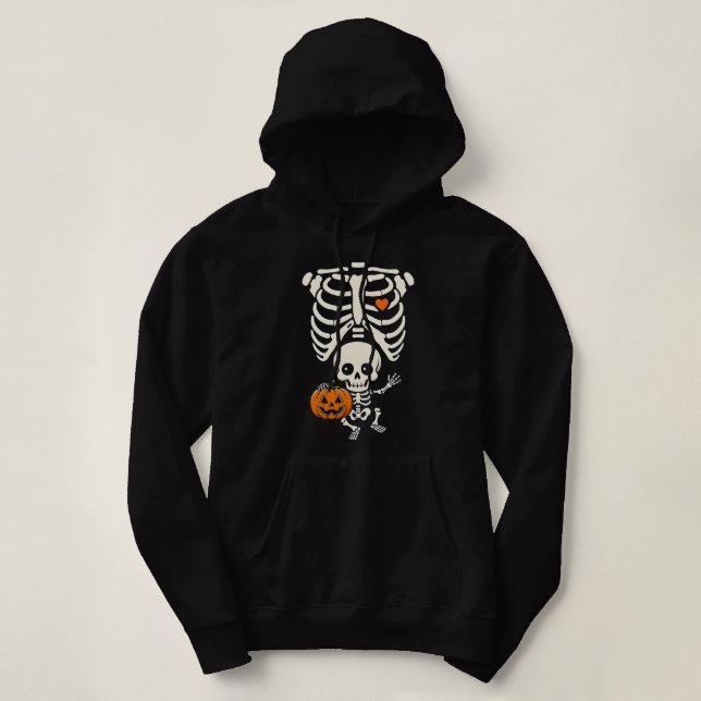 Halloween Skeleton Baby Rib Cage Maternity Pregnan Hoodie (Design vorne)