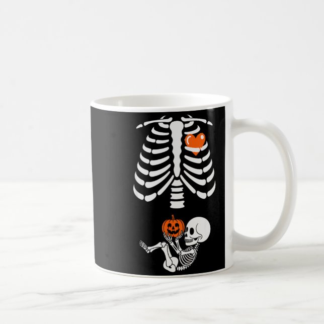 Halloween Skeleton Baby Rib Cage Maternity Pregnan Kaffeetasse (Rechts)