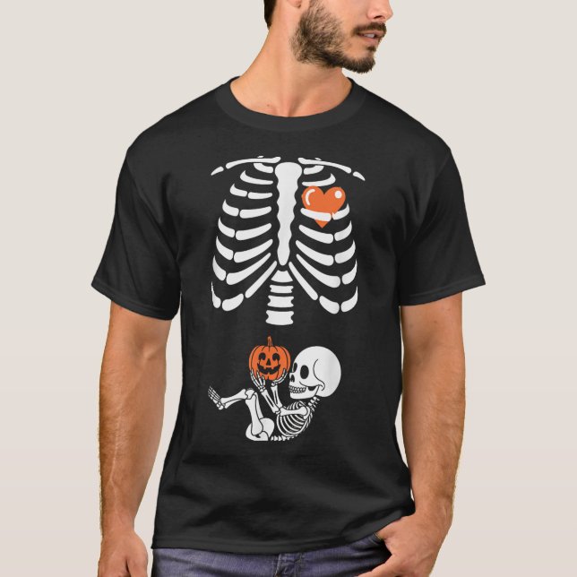 Halloween Skeleton Baby Rib Cage Maternity Pregnan T-Shirt (Vorderseite)