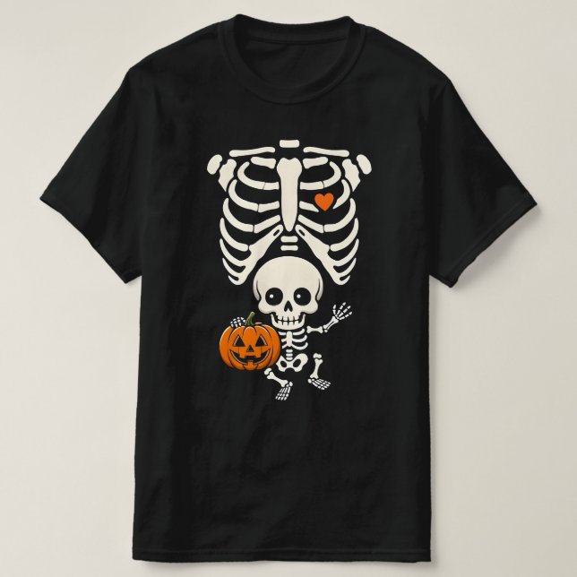 Halloween Skeleton Baby Rib Cage Maternity Pregnan T-Shirt (Design vorne)