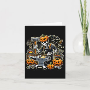 Halloween Skeleton Blacksmith Karte
