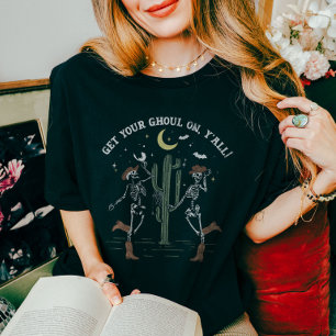 Halloween-Skeleton Boot Scooting Western T-Shirt