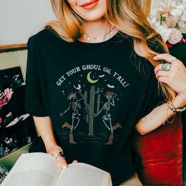 Halloween-Skeleton Boot Scooting Western T-Shirt (Von Creator hochgeladen)