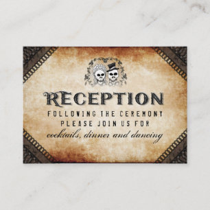 Halloween Skeleton Brown Gothic Matching Empfang Begleitkarte