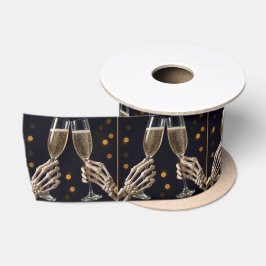 Halloween Skeleton Champagne Toast Satinband