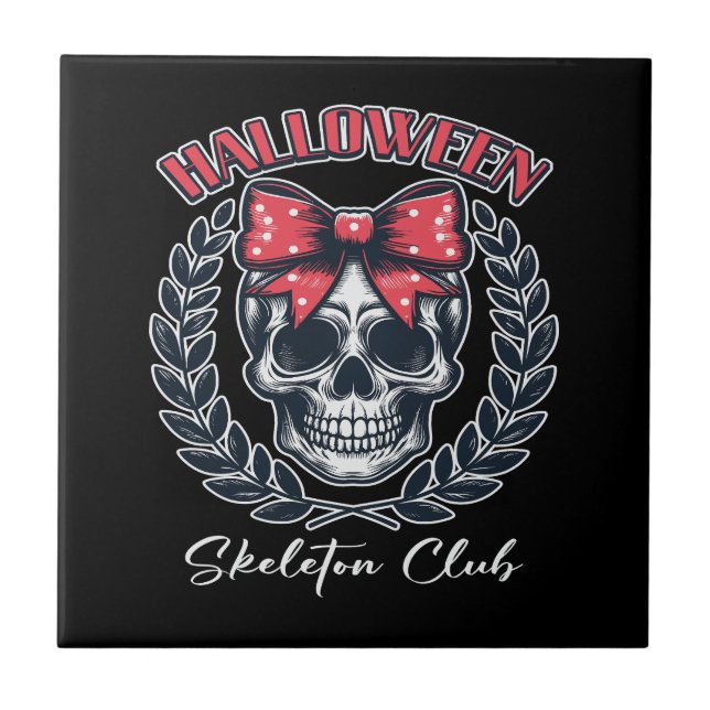 Halloween Skeleton Club Fliese (Vorderseite)