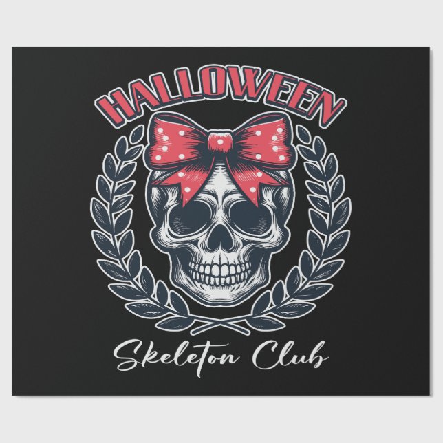 Halloween Skeleton Club Geschenkpapier (Flach)