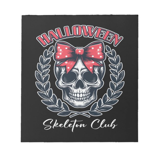 Halloween Skeleton Club Notizblock (Vorderseite)
