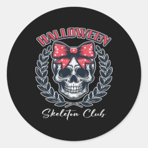 Halloween Skeleton Club Runder Aufkleber