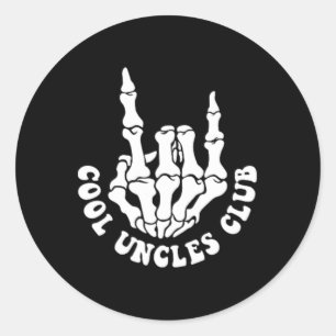 Halloween Skeleton Cool Uncles Club Retro Onkel Fo Runder Aufkleber