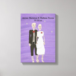 Halloween Skeleton Couple Wedding Wrapped Canvas Leinwanddruck