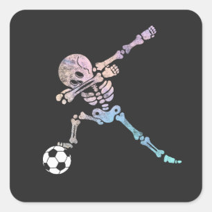 Halloween Skeleton Dab Pose Quadratischer Aufkleber