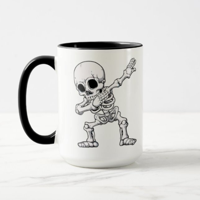 Halloween Skeleton Dabbing Tasse (Links)