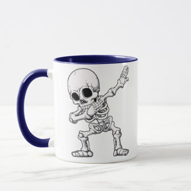Halloween Skeleton Dabbing Tasse (Links)