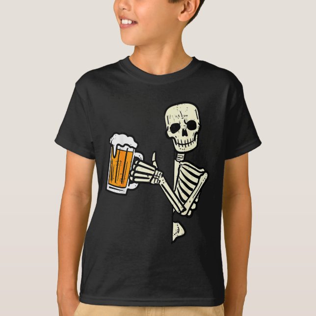 Halloween Skeleton Dad Funny Lazy Skull Costume Pa T-Shirt (Vorderseite)