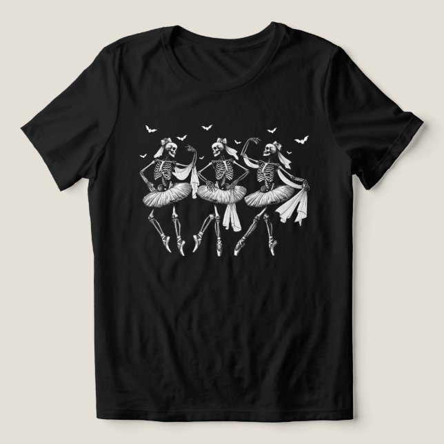 Halloween Skeleton Dancers Tri-Blend Shirt (Design Vorderseite)