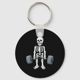 Halloween Skeleton Deadlift Fun Fitness Weightlift Schlüsselanhänger