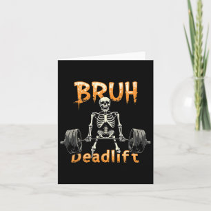 Halloween Skeleton Deadlift Funny Fitness Weightli Karte