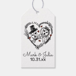 Halloween Skeleton Doodles Wreath Illustration Geschenkanhänger