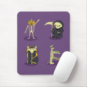 Halloween Skeleton Dracula Mummy Grim Sensenmann Mousepad