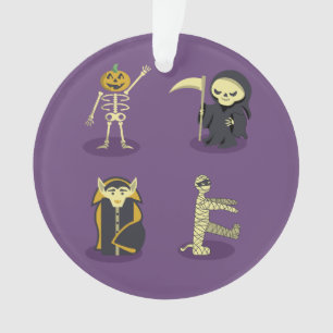 Halloween Skeleton Dracula Mummy Grim Sensenmann Ornament