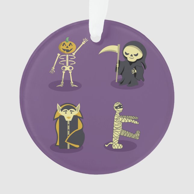 Halloween Skeleton Dracula Mummy Grim Sensenmann Ornament (Vorderseite)