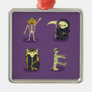 Halloween Skeleton Dracula Mummy Grim Sensenmann Ornament Aus Metall