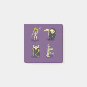 Halloween Skeleton Dracula Mummy Grim Sensenmann Post-it Klebezettel
